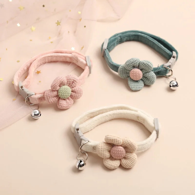 Regulowana obroża dla kota z kwiatem - FlowerCharm-Różowy-Trend Polska