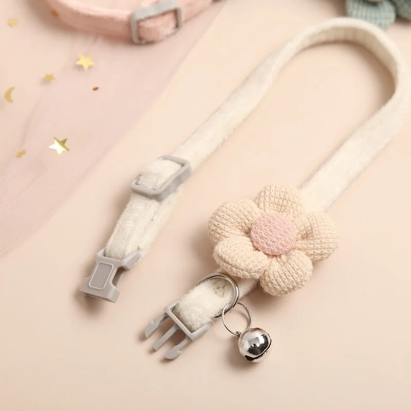 Regulowana obroża dla kota z kwiatem - FlowerCharm-Różowy-Trend Polska