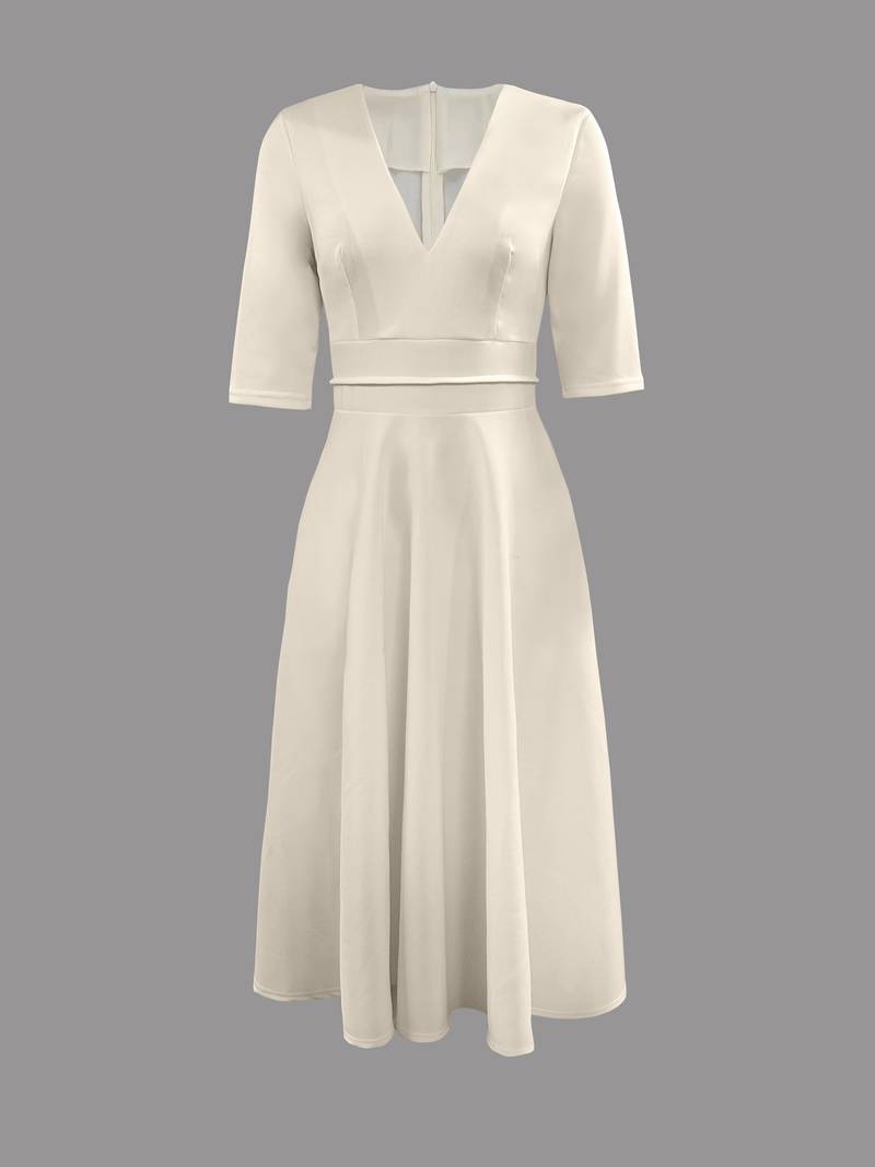 Retro biała sukienka A-linii Swing – Vivienne-S-Trend Polska