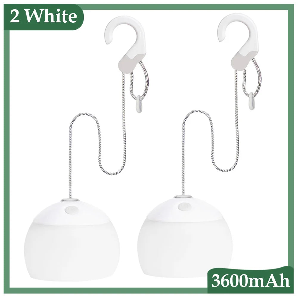 Retro Camping Lampa USB Ładowana Światło - CampGlow-Biały-Trend Polska