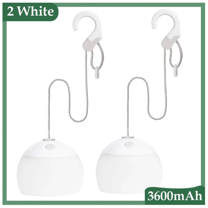 Retro Camping Lampa USB Ładowana Światło - CampGlow-Biały-Trend Polska