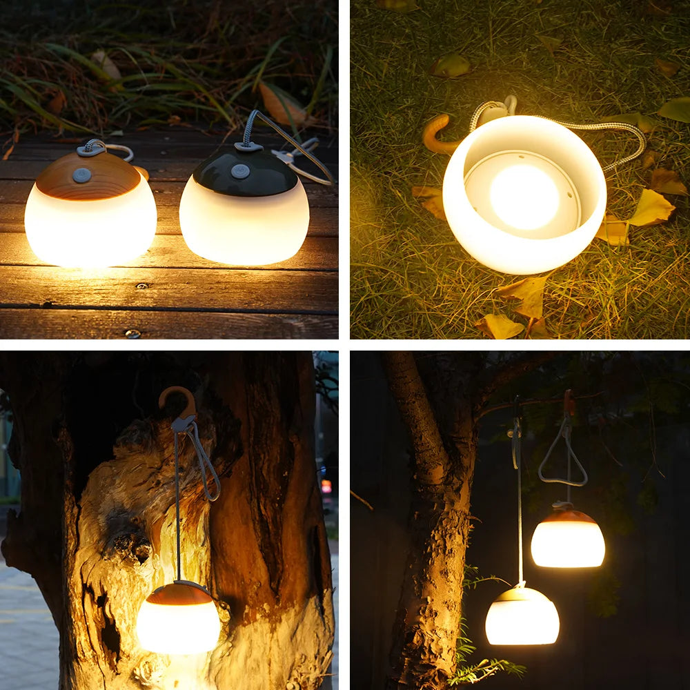 Retro Camping Lampa USB Ładowana Światło - CampGlow-Zielony-Trend Polska