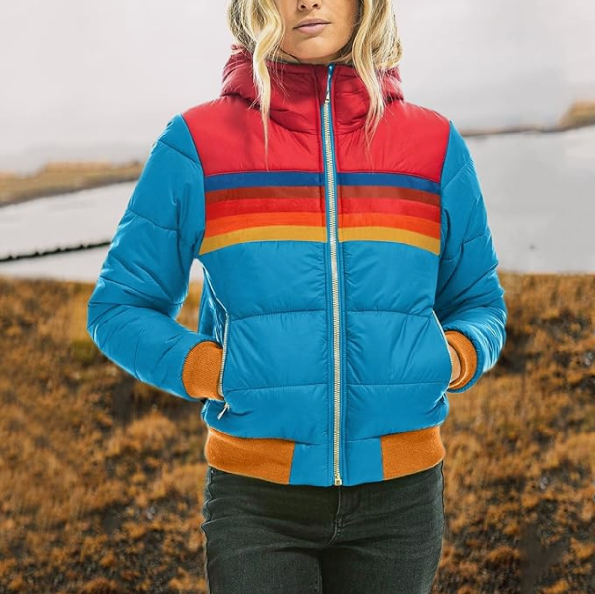 Retro Damska Parka - Isabella-Niebieski-XS-Trend Polska
