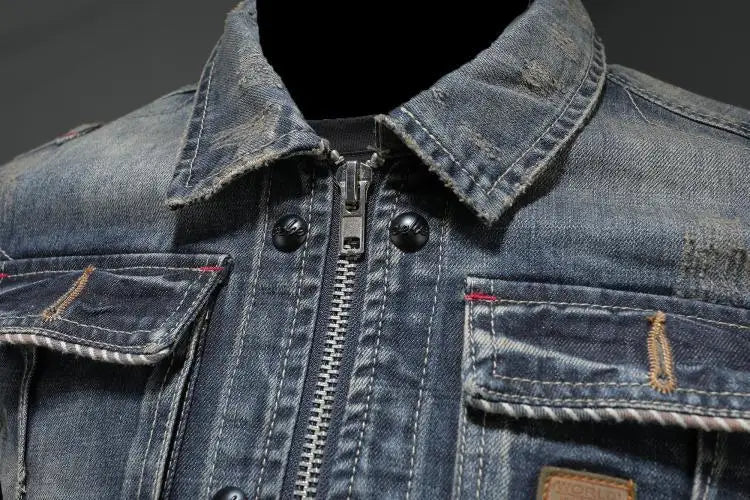 Retro-dżinsowa kurtka w stylu vintage – Jasper-S-Trend Polska