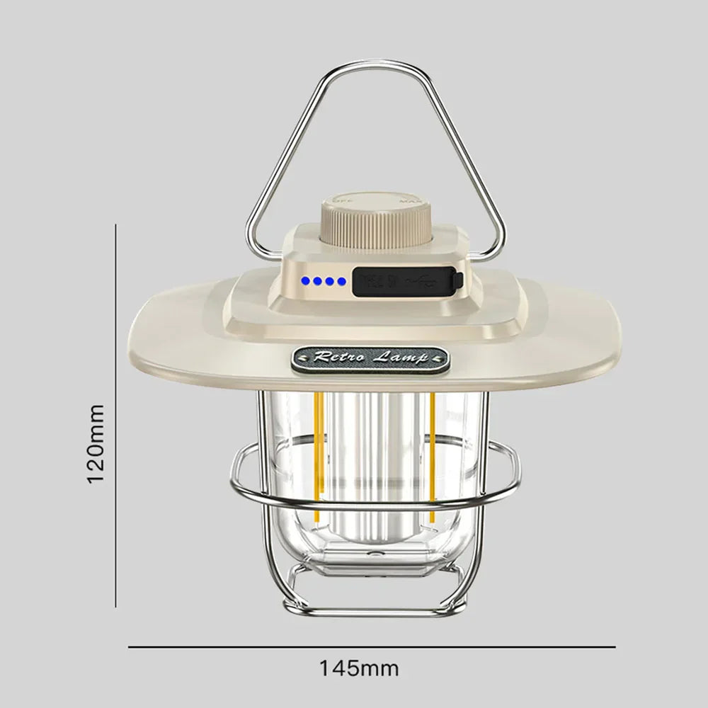 Retro Ładowana LED Lampa Namiotowa - NostalgiaGlow-Zielony-Trend Polska