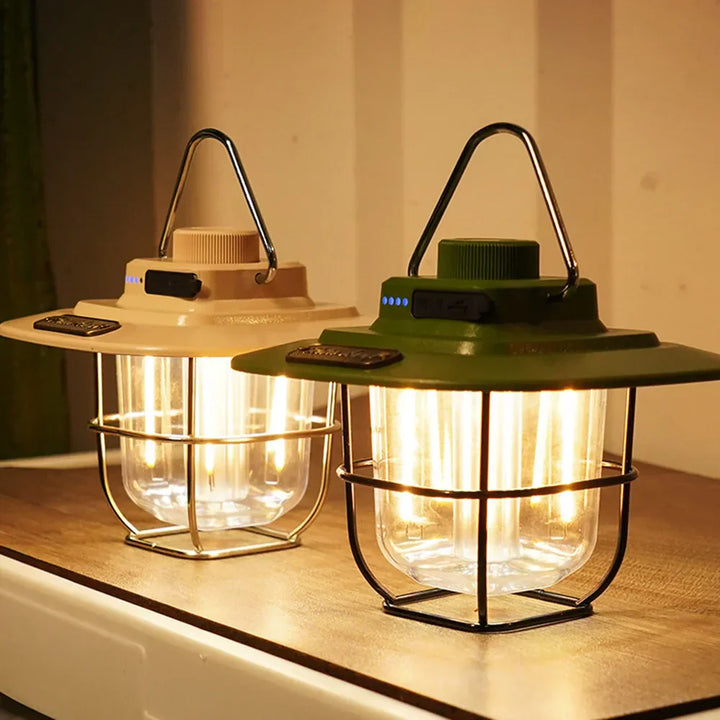 Retro Ładowana LED Lampa Namiotowa - NostalgiaGlow-Zielony-Trend Polska