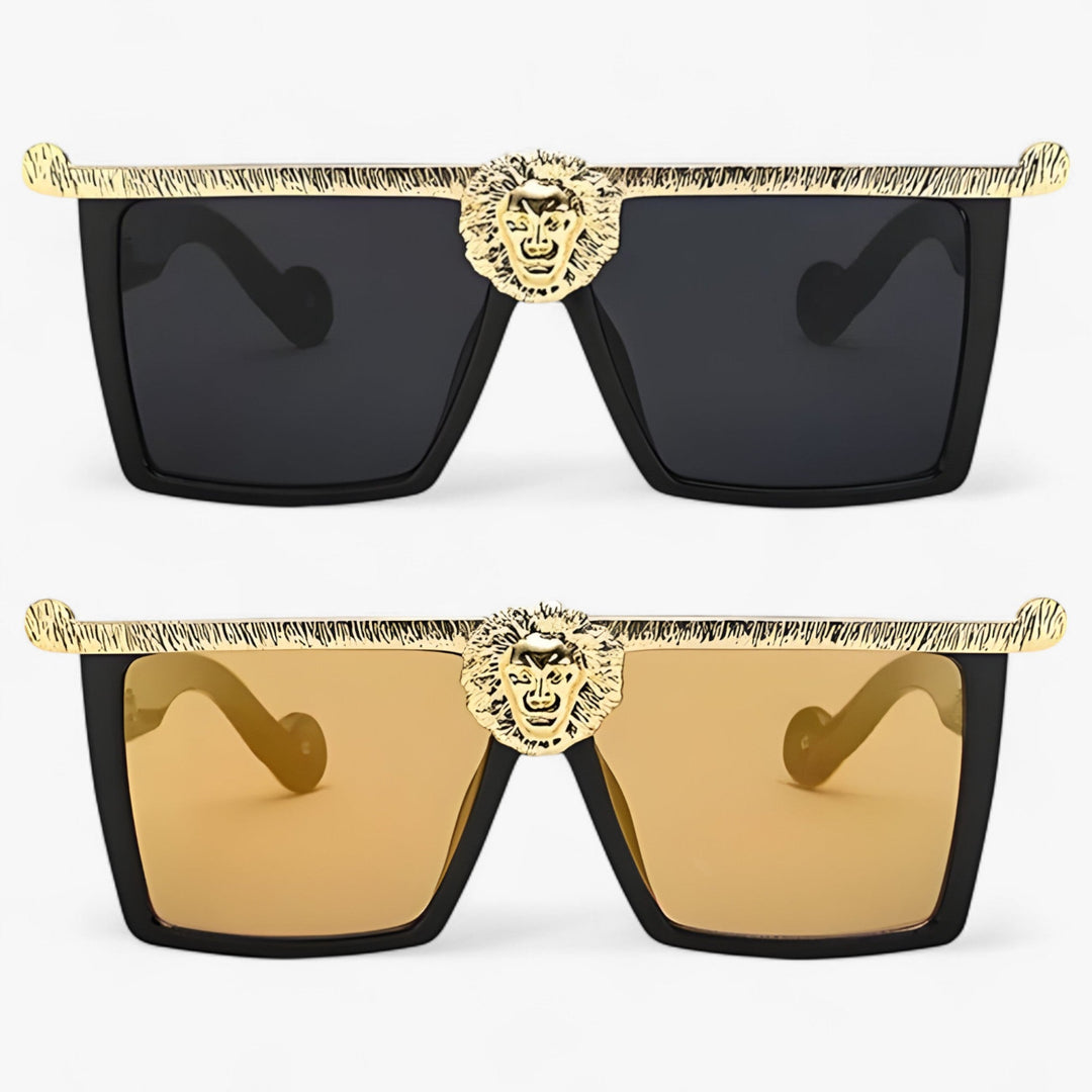 Retro okulary przeciwsłoneczne w stylu lwa – Ferrox-Złoto-Trend Polska