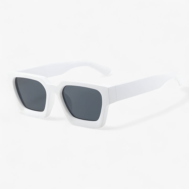 Retro okulary słoneczne dla mężczyzn z kanciastym designem – Calven-Biały Szary-Trend Polska