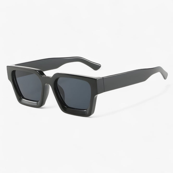Retro okulary słoneczne dla mężczyzn z kanciastym designem – Calven-Czarny Szary-Trend Polska