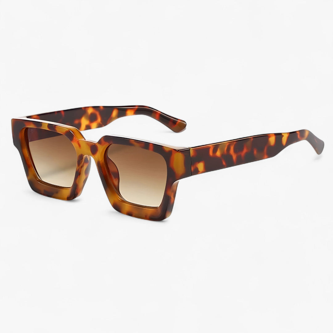 Retro okulary słoneczne dla mężczyzn z kanciastym designem – Calven-Leopard Brązowy-Trend Polska