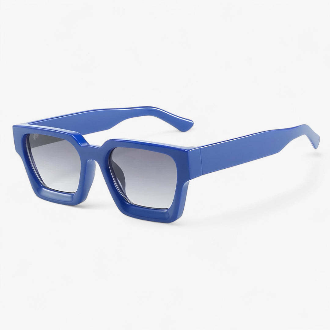 Retro okulary słoneczne dla mężczyzn z kanciastym designem – Calven-Niebiesko Szary-Trend Polska