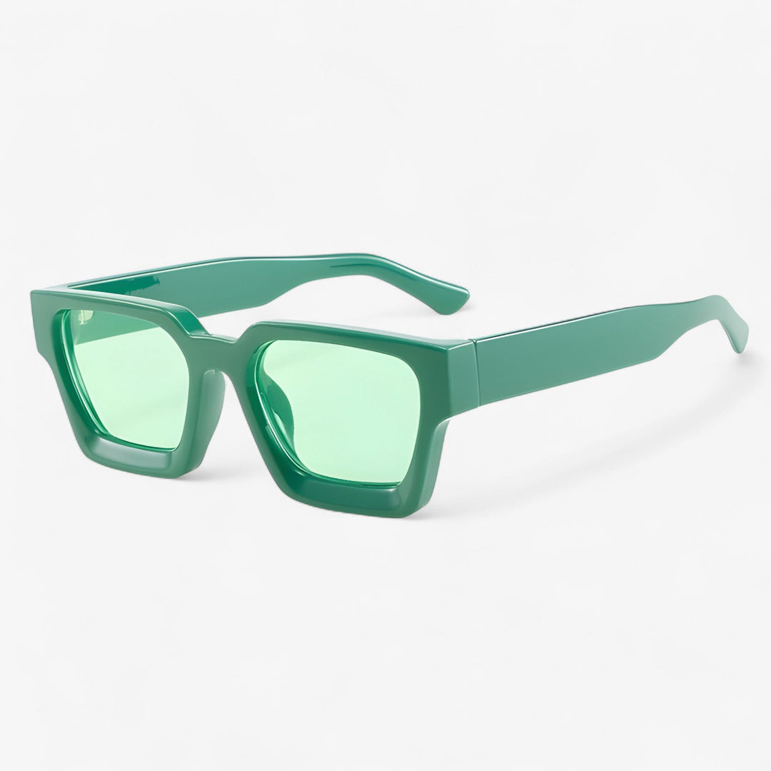 Retro okulary słoneczne dla mężczyzn z kanciastym designem – Calven-Zielony-Trend Polska