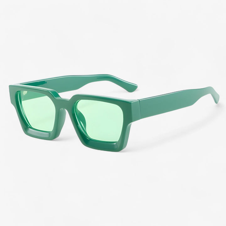Retro okulary słoneczne dla mężczyzn z kanciastym designem – Calven-Zielony-Trend Polska