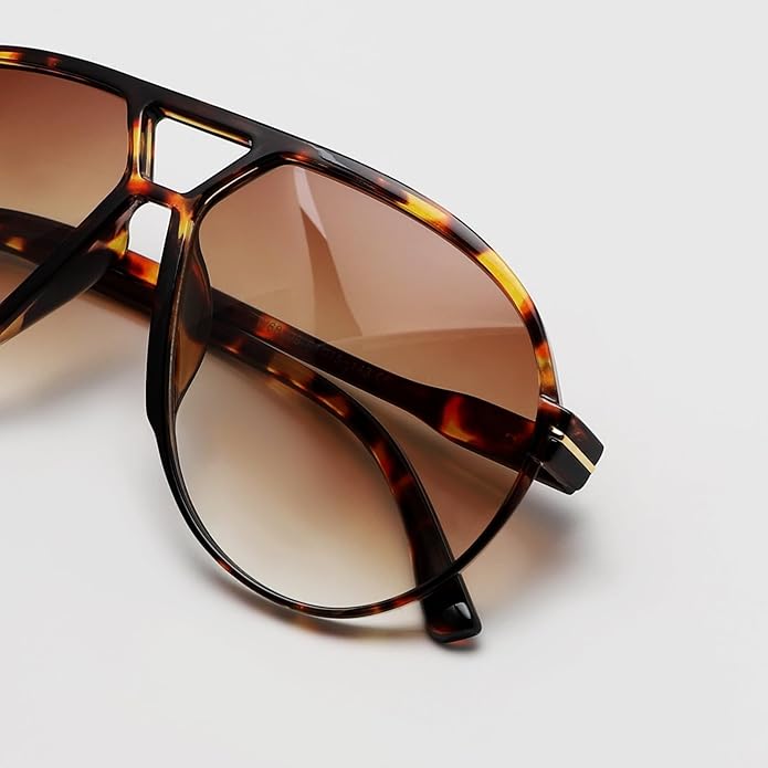 Retro Oversized Aviator Okulary przeciwsłoneczne - Amara-Czarny-przezroczysty-Trend Polska