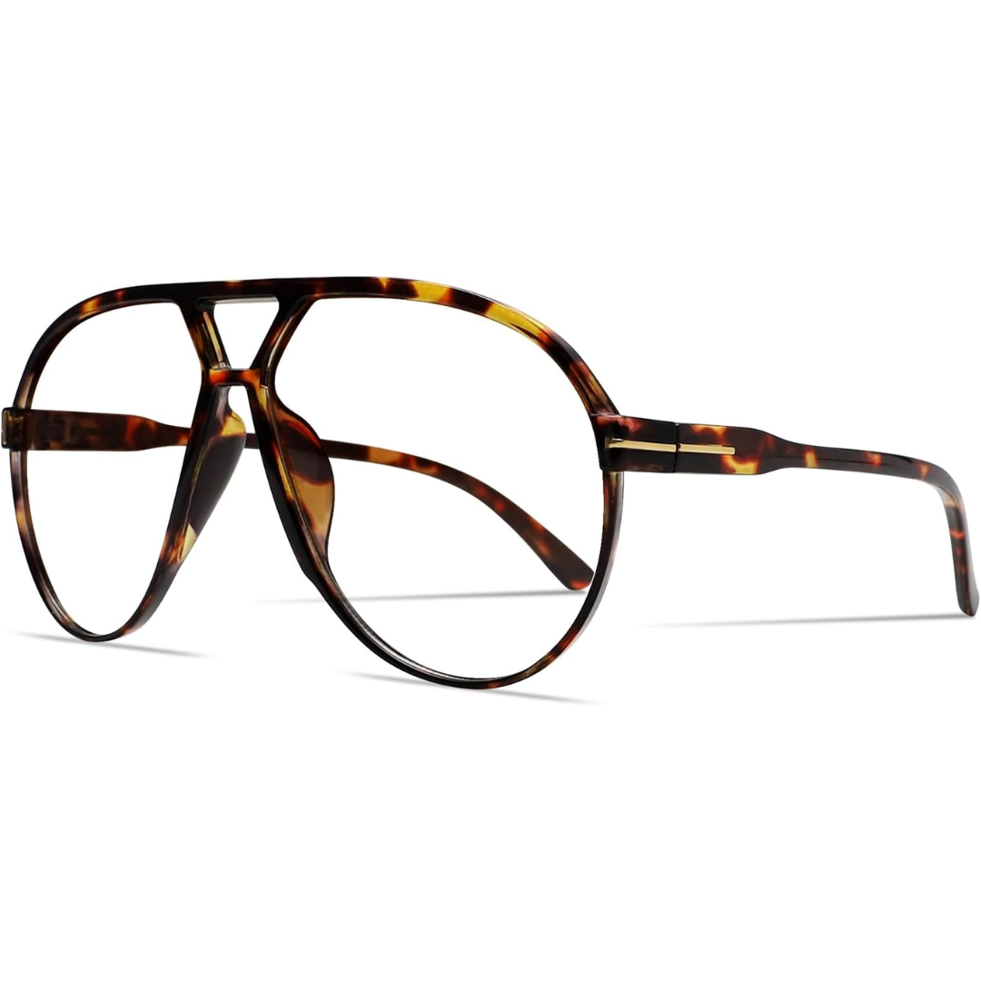 Retro Oversized Aviator Okulary przeciwsłoneczne - Amara-Żółw-Jasny-Trend Polska