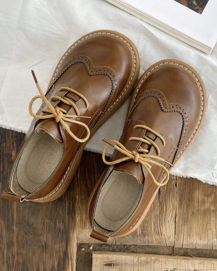 Retro Oxford Shoes dla kobiet – Isadora-Brązowy-35-Trend Polska