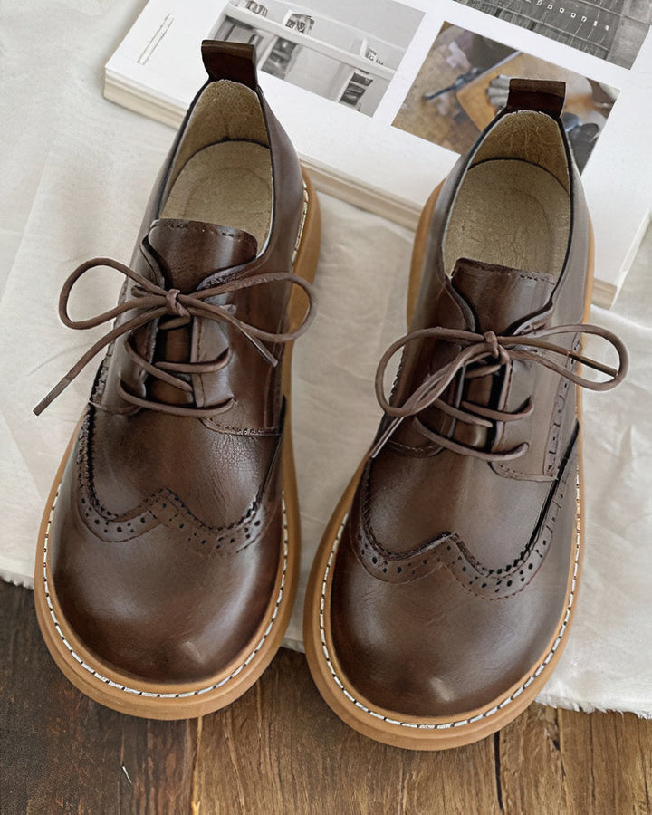 Retro Oxford Shoes dla kobiet – Isadora-Kość słoniowa-35-Trend Polska