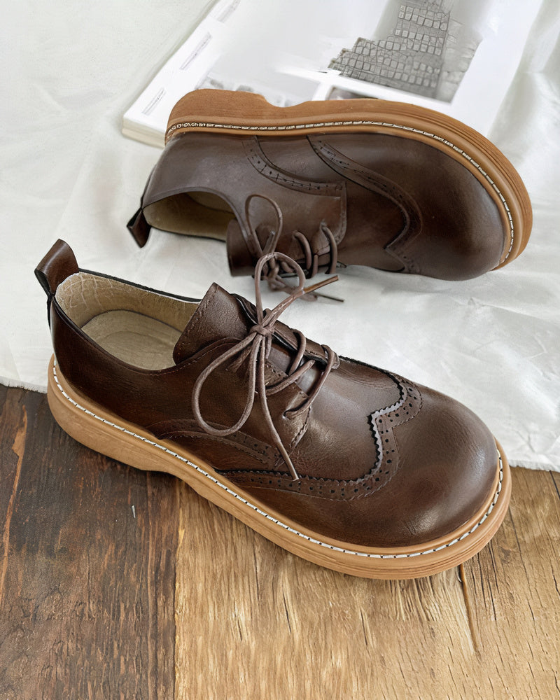 Retro Oxford Shoes dla kobiet – Isadora-Kość słoniowa-35-Trend Polska