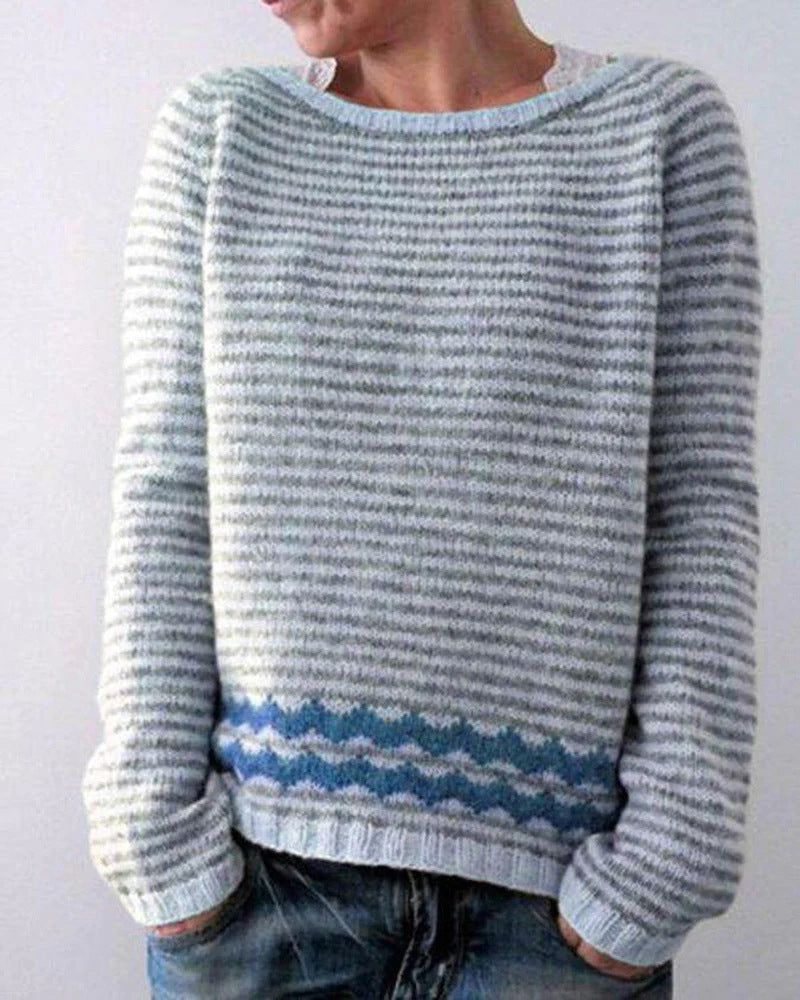 Retro sweter damski - Celeste-Niebo niebieskie-S-Trend Polska