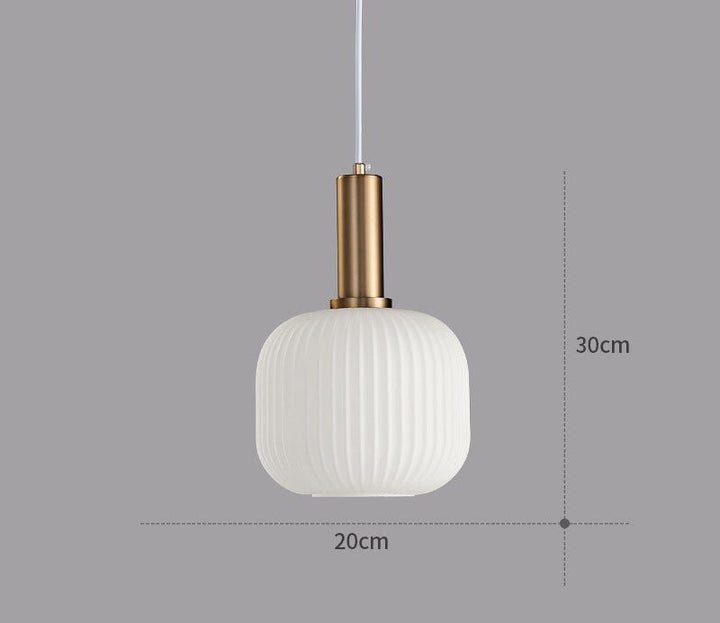 Retro Szklana Lampa Wisząca - ColorVibe-Biały-B-Trend Polska