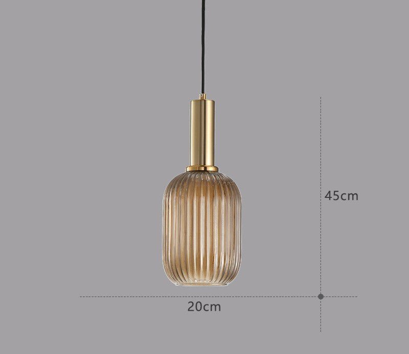 Retro Szklana Lampa Wisząca - ColorVibe-Brązowy-A-Trend Polska
