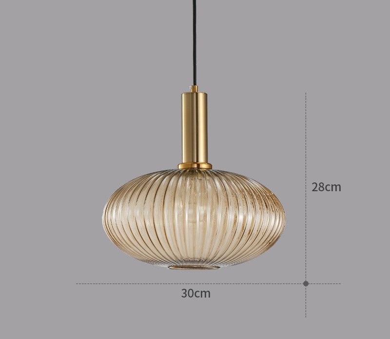 Retro Szklana Lampa Wisząca - ColorVibe-Brązowy-C-Trend Polska