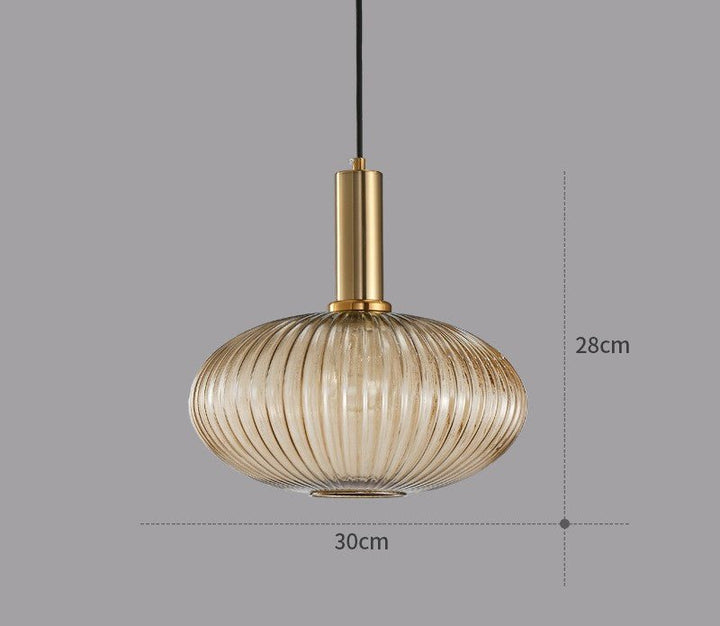 Retro Szklana Lampa Wisząca - ColorVibe-Brązowy-C-Trend Polska