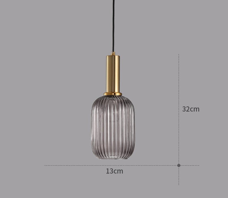 Retro Szklana Lampa Wisząca - ColorVibe-Szary-A-Trend Polska