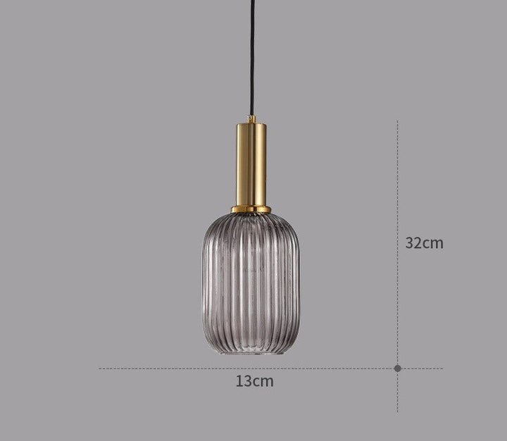 Retro Szklana Lampa Wisząca - ColorVibe-Szary-A-Trend Polska