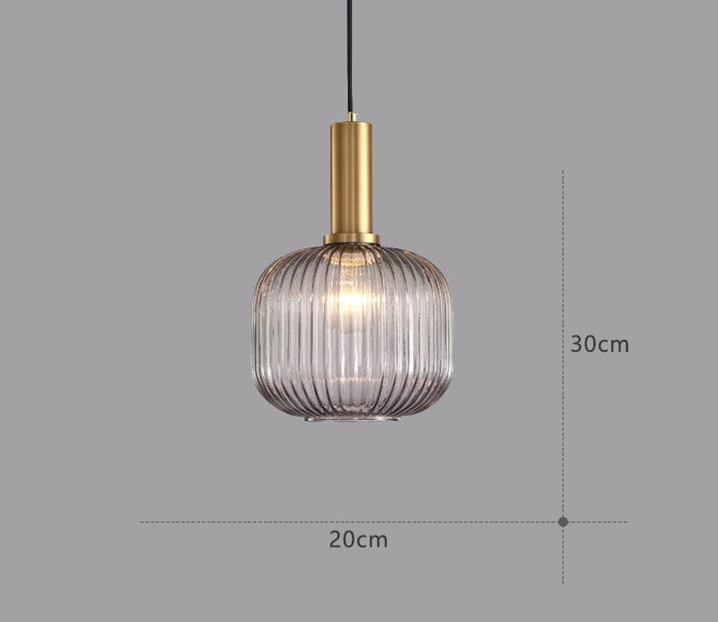 Retro Szklana Lampa Wisząca - ColorVibe-Szary-B-Trend Polska