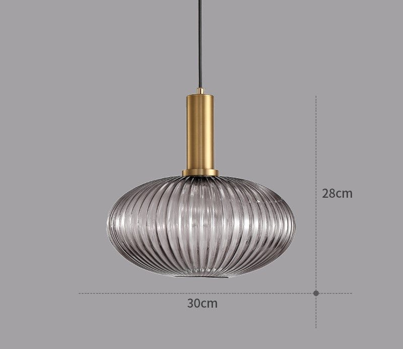 Retro Szklana Lampa Wisząca - ColorVibe-Szary-C-Trend Polska