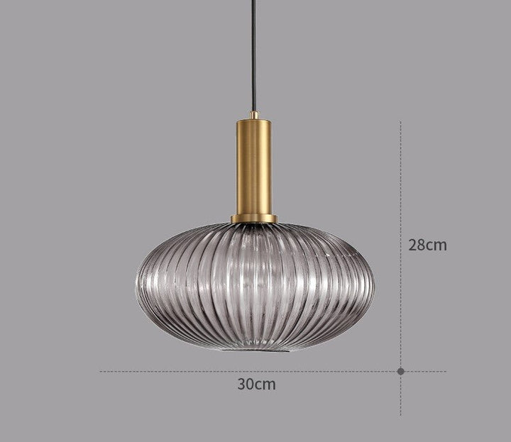 Retro Szklana Lampa Wisząca - ColorVibe-Szary-C-Trend Polska