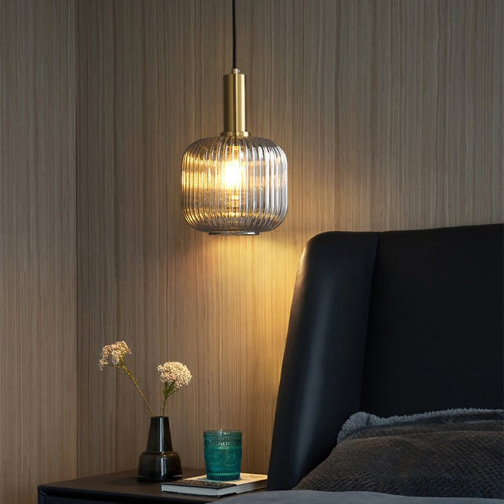 Retro Szklana Lampa Wisząca - ColorVibe-Brązowy-A-Trend Polska