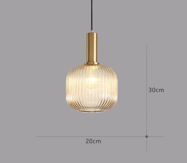 Retro Szklana Lampa Wisząca - ColorVibe-Brązowy-A-Trend Polska