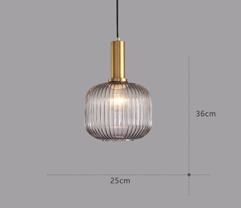 Retro Szklana Lampa Wisząca - ColorVibe-Brązowy-A-Trend Polska
