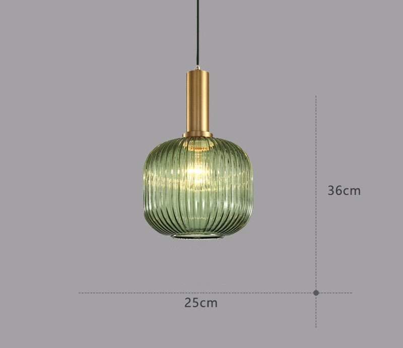 Retro Szklana Lampa Wisząca - ColorVibe-Brązowy-A-Trend Polska