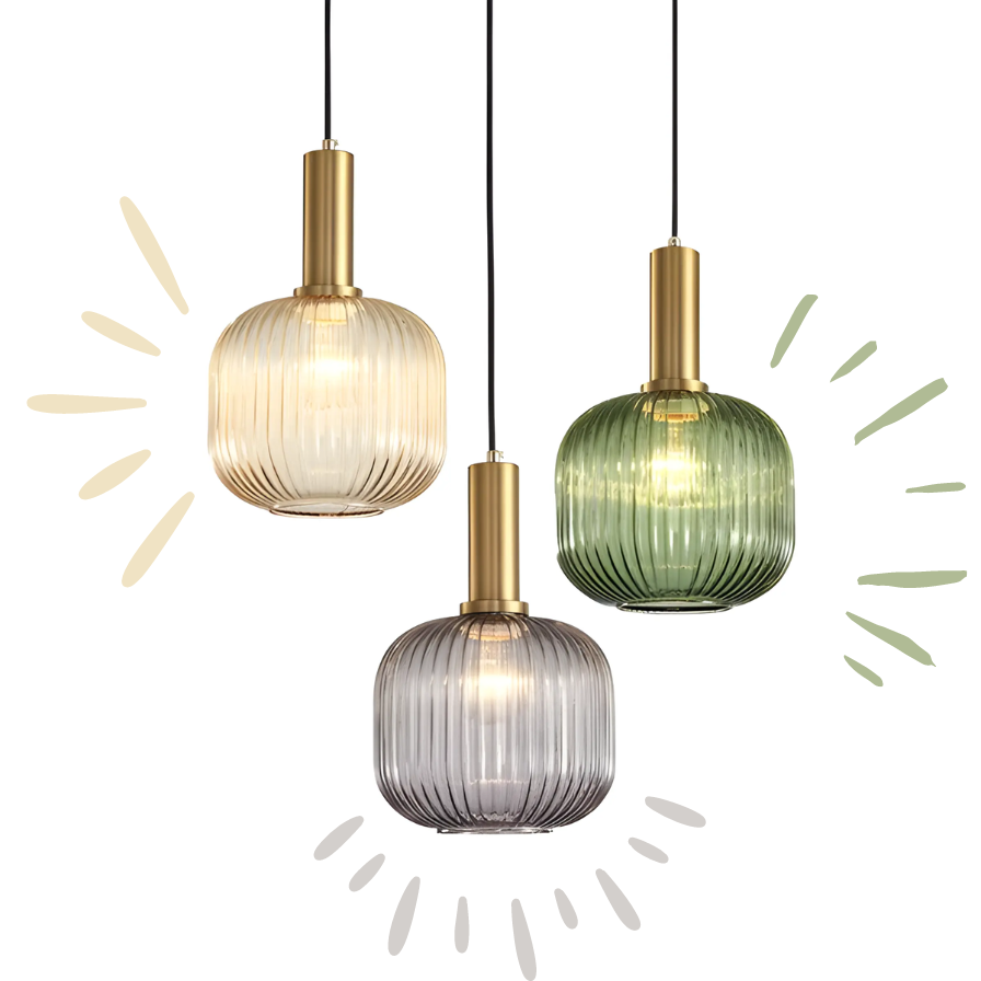 Retro Szklana Lampa Wisząca - ColorVibe-Brązowy-A-Trend Polska