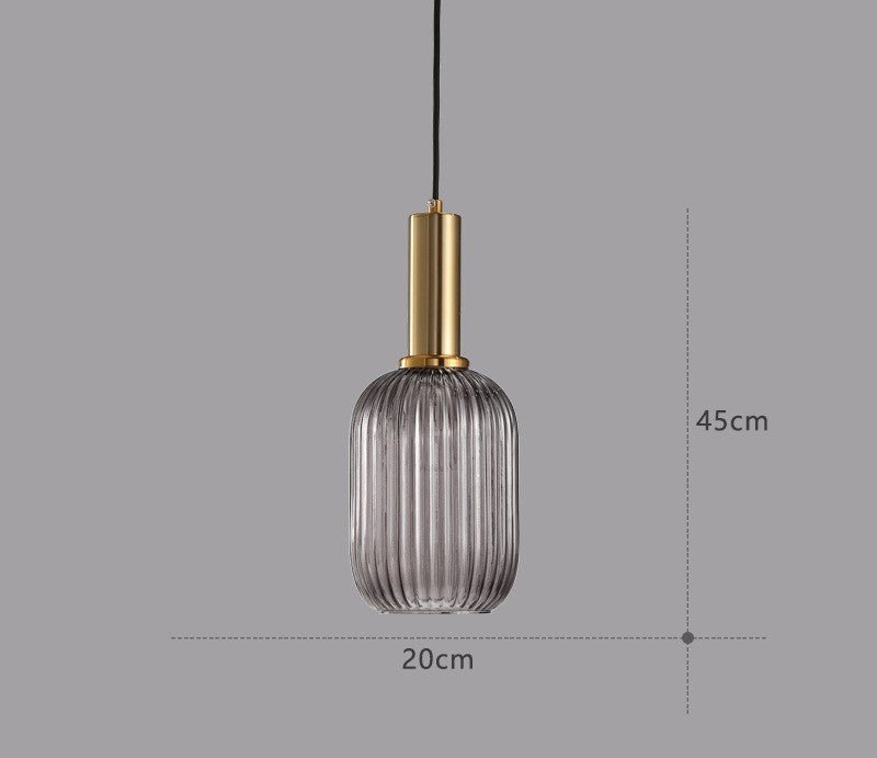 Retro Szklana Lampa Wisząca - ColorVibe-Brązowy-A-Trend Polska