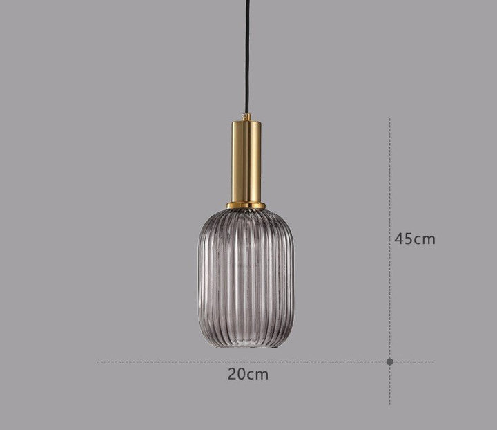 Retro Szklana Lampa Wisząca - ColorVibe-Brązowy-A-Trend Polska