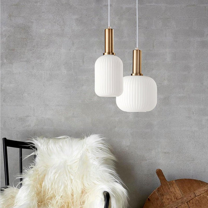 Retro Szklana Lampa Wisząca - ColorVibe-Brązowy-A-Trend Polska