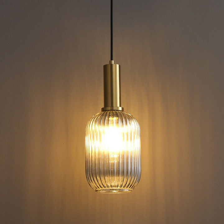 Retro Szklana Lampa Wisząca - ColorVibe-Brązowy-A-Trend Polska