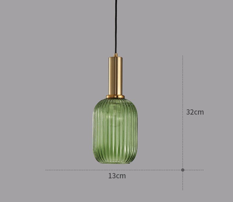 Retro Szklana Lampa Wisząca - ColorVibe-Zielony-A-Trend Polska