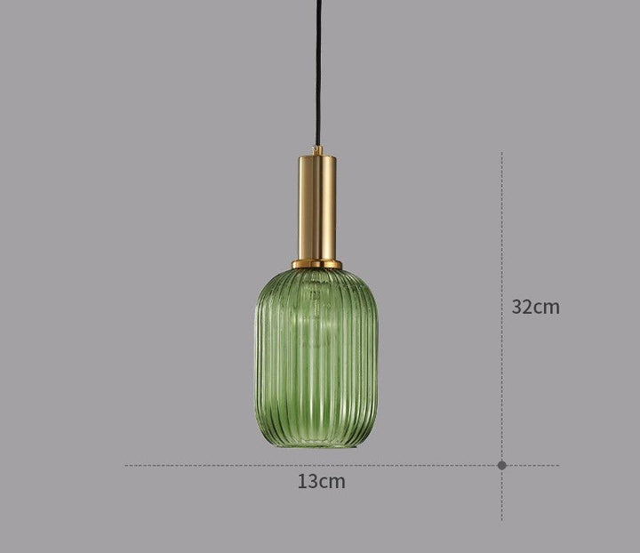 Retro Szklana Lampa Wisząca - ColorVibe-Zielony-A-Trend Polska