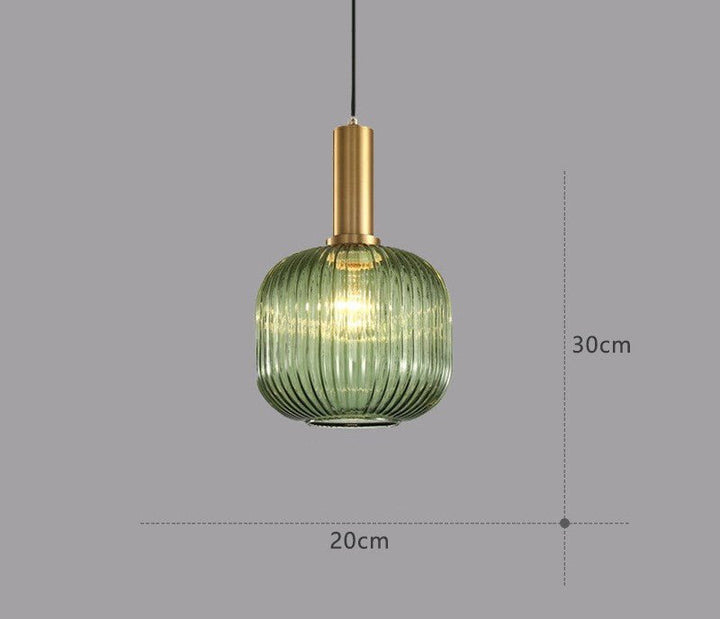 Retro Szklana Lampa Wisząca - ColorVibe-Zielony-B-Trend Polska