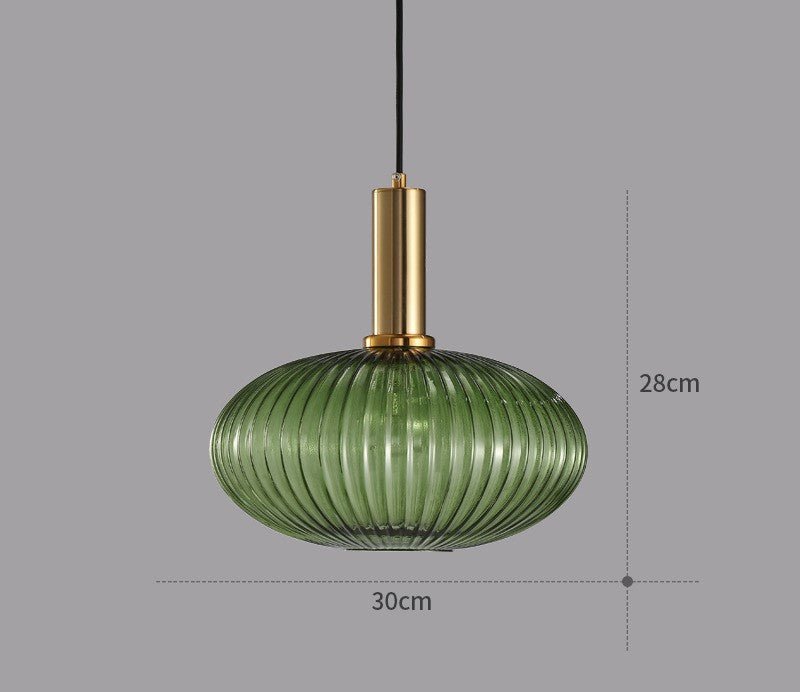Retro Szklana Lampa Wisząca - ColorVibe-Zielony-C-Trend Polska