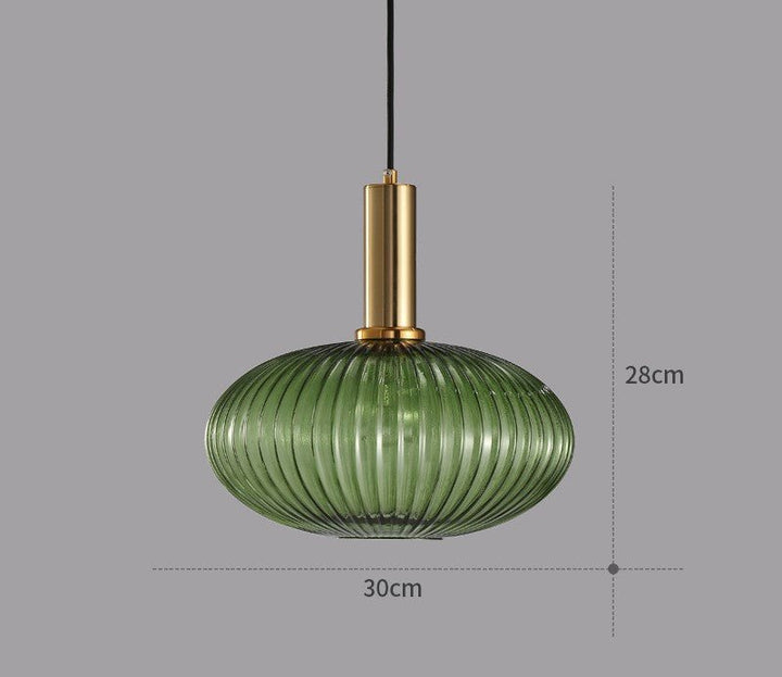 Retro Szklana Lampa Wisząca - ColorVibe-Zielony-C-Trend Polska