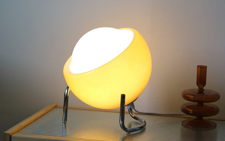 RETRO SZKLANY LAMPKA STOŁOWA - ATMOSFERYCZNE NORDYCKIE OŚWIETLENIE NA NOC-Trend Polska