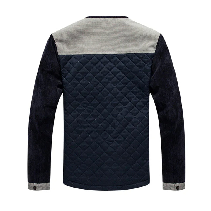Retro wiatrówka z kołnierzem dla mężczyzn – Orlando-Niebiesko Szary-S-Trend Polska