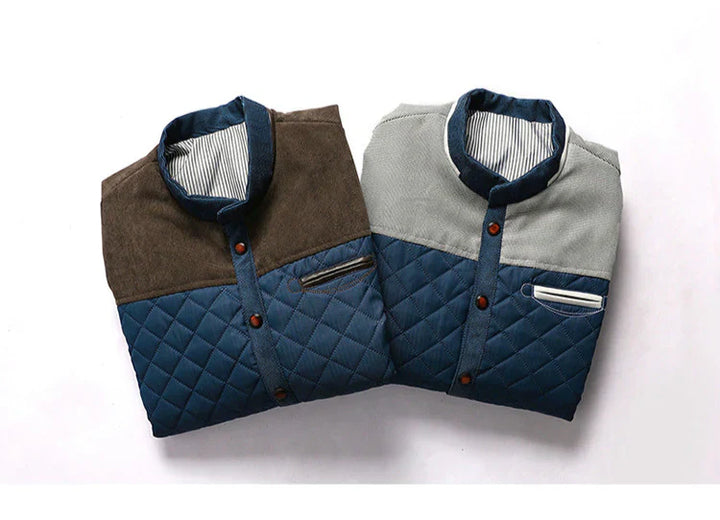 Retro wiatrówka z kołnierzem dla mężczyzn – Orlando-Blau brązowy-S-Trend Polska