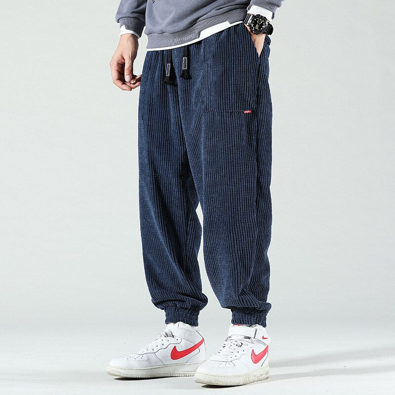 Ribfluweel męski - Noah-Niebieski-XS-Trend Polska